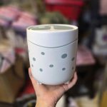 سطل زباله کلیلی خال خالی سبز